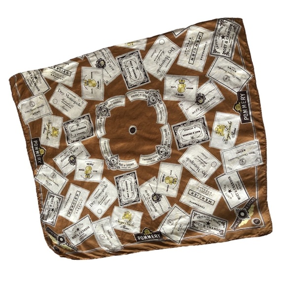 Sally Gee 1960 1970s silk rayon  printed scarf Plus bonus Champaign silk scarf - Picture 8 of 9